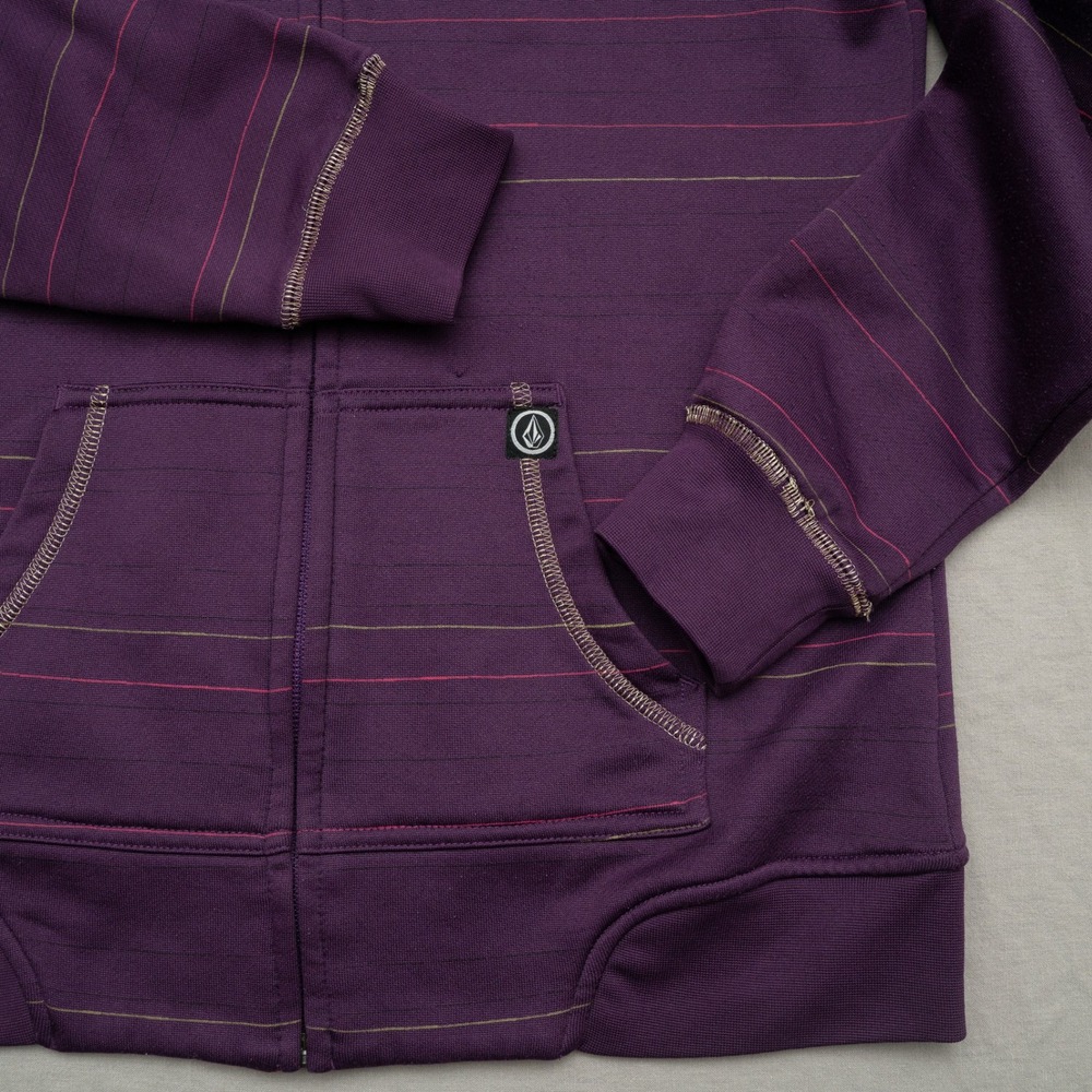 Y2k 2000s Womens Purple‎ Volcom Snowboarding Hoodie Gold Hardware Womens Med - Picture 4 of 10
